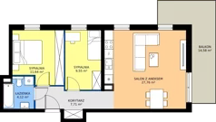 3 pokoje, mieszkanie 60,78 m², piętro 3, oferta nr B/29, Apartamenty Kamieńskiego, Wrocław, Karłowice-Różanka, ul. Kamieńskiego 53a
