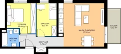 3 pokoje, mieszkanie 60,78 m², piętro 2, oferta nr B/24, Apartamenty Kamieńskiego, Wrocław, Karłowice-Różanka, ul. Kamieńskiego 53a