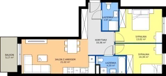 3 pokoje, mieszkanie 62,96 m², piętro 1, oferta nr B/4, Apartamenty Kamieńskiego, Wrocław, Karłowice-Różanka, ul. Kamieńskiego 53a
