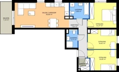 4 pokoje, mieszkanie 80,66 m², piętro 1, oferta nr B/7, Apartamenty Kamieńskiego, Wrocław, Karłowice-Różanka, ul. Kamieńskiego 53a