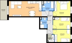 4 pokoje, mieszkanie 80,75 m², piętro 1, oferta nr B/23, Apartamenty Kamieńskiego, Wrocław, Karłowice-Różanka, ul. Kamieńskiego 53a