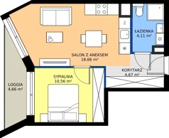2 pokoje, mieszkanie 38,00 m², piętro 3, oferta nr B/63, Osiedle przy Wielickiej etap 1.2, Kraków, Bieżanów-Prokocim, ul. M. Orwid