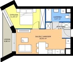 2 pokoje, mieszkanie 38,24 m², piętro 2, oferta nr B/13, Osiedle przy Wielickiej etap 1.2, Kraków, Bieżanów-Prokocim, ul. M. Orwid