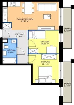 3 pokoje, mieszkanie 54,99 m², piętro 2, oferta nr B/132, Osiedle przy Wielickiej etap 1.2, Kraków, Bieżanów-Prokocim, ul. M. Orwid
