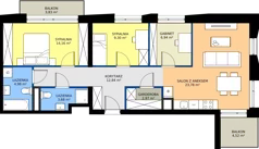 4 pokoje, mieszkanie 78,65 m², piętro 2, oferta nr B/8, Osiedle przy Wielickiej etap 1.2, Kraków, Bieżanów-Prokocim, ul. M. Orwid