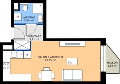 1 pokój, mieszkanie 30,60 m², piętro 5, oferta nr B/32, Osiedle przy Wielickiej etap 1.2, Kraków, Bieżanów-Prokocim, ul. M. Orwid
