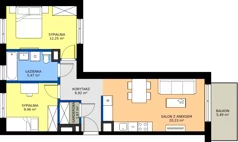 3 pokoje, mieszkanie 56,00 m², piętro 1, oferta nr B/22, Osiedle Wilno 8.1.2, Warszawa, Targówek, Elsnerów, ul. Bukowiecka
