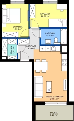 3 pokoje, mieszkanie 54,22 m², piętro 1, oferta nr B/8, Osiedle Wilno 8.1.2, Warszawa, Targówek, Elsnerów, ul. Bukowiecka