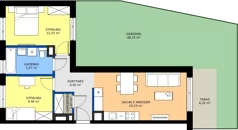 3 pokoje, mieszkanie 56,00 m², parter, oferta nr B/19, Osiedle Wilno 8.1.2, Warszawa, Targówek, Elsnerów, ul. Bukowiecka