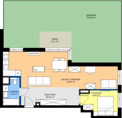2 pokoje, mieszkanie 57,76 m², piętro 1, oferta nr C/9, Osiedle Wilno 8.1.2, Warszawa, Targówek, Elsnerów, ul. Bukowiecka