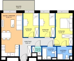 4 pokoje, mieszkanie 73,89 m², piętro 1, oferta nr C/12, Osiedle Wilno 8.1.2, Warszawa, Targówek, Elsnerów, ul. Bukowiecka