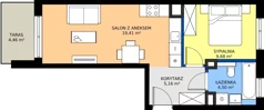 2 pokoje, mieszkanie 38,75 m², parter, oferta nr C/33, Osiedle Wilno 8.1.2, Warszawa, Targówek, Elsnerów, ul. Bukowiecka