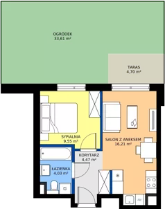 2 pokoje, mieszkanie 32,12 m², piętro 1, oferta nr D/62, Osiedle Wilno 8.1.2, Warszawa, Targówek, Elsnerów, ul. Bukowiecka