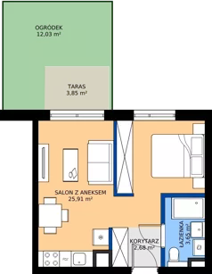 1 pokój, mieszkanie 32,24 m², parter, oferta nr D/55, Osiedle Wilno 8.1.2, Warszawa, Targówek, Elsnerów, ul. Bukowiecka