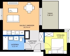 2 pokoje, mieszkanie 38,31 m², parter, oferta nr D/37, Osiedle Wilno 8.1.2, Warszawa, Targówek, Elsnerów, ul. Bukowiecka