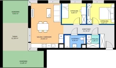 3 pokoje, mieszkanie 61,80 m², parter, oferta nr D/9, Osiedle Wilno 8.1.2, Warszawa, Targówek, Elsnerów, ul. Bukowiecka