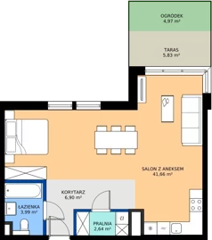 1 pokój, mieszkanie 55,19 m², parter, oferta nr D/2, Osiedle Wilno 8.1.2, Warszawa, Targówek, Elsnerów, ul. Bukowiecka
