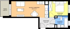 2 pokoje, mieszkanie 38,68 m², parter, oferta nr D/39, Osiedle Wilno 8.1.2, Warszawa, Targówek, Elsnerów, ul. Bukowiecka