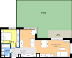 2 pokoje, mieszkanie 56,47 m², parter, oferta nr D/3, Osiedle Wilno 8.1.2, Warszawa, Targówek, Elsnerów, ul. Bukowiecka