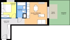 2 pokoje, mieszkanie 37,68 m², parter, oferta nr B/21, Osiedle Wilno 8.1.2, Warszawa, Targówek, Elsnerów, ul. Bukowiecka