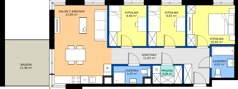 4 pokoje, mieszkanie 74,76 m², piętro 1, oferta nr D/17, Osiedle Wilno 8.1.2, Warszawa, Targówek, Elsnerów, ul. Bukowiecka