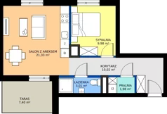 2 pokoje, mieszkanie 46,32 m², parter, oferta nr D/56, Osiedle Wilno 8.1.2, Warszawa, Targówek, Elsnerów, ul. Bukowiecka