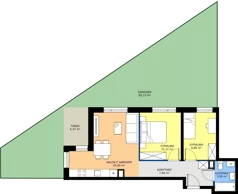 3 pokoje, mieszkanie 51,49 m², piętro 1, oferta nr T/5, Wille Biskupin 2.1, Wrocław, Biskupin-Sępolno-Dąbie-Bartoszowice, Śródmieście, ul. K. Olszewskiego