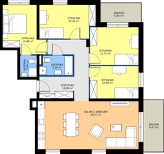 5 pokoi, mieszkanie 101,66 m², piętro 2, oferta nr T/9, Wille Biskupin 2.1, Wrocław, Biskupin-Sępolno-Dąbie-Bartoszowice, Śródmieście, ul. K. Olszewskiego