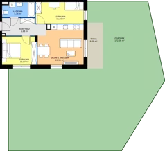 3 pokoje, mieszkanie 55,00 m², piętro 1, oferta nr U/6, Wille Biskupin 2.1, Wrocław, Biskupin-Sępolno-Dąbie-Bartoszowice, Śródmieście, ul. K. Olszewskiego