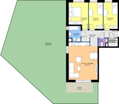4 pokoje, mieszkanie 77,24 m², piętro 1, oferta nr W/6, Wille Biskupin 2.1, Wrocław, Biskupin-Sępolno-Dąbie-Bartoszowice, Śródmieście, ul. K. Olszewskiego
