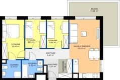 4 pokoje, mieszkanie 78,29 m², piętro 5, oferta nr C/50, Osiedle Urbino 4.2, Warszawa, Włochy, Raków, ul. Szybka