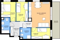4 pokoje, mieszkanie 72,85 m², piętro 2, oferta nr C/18, Osiedle Urbino 4.2, Warszawa, Włochy, Raków, ul. Szybka