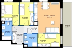 4 pokoje, mieszkanie 72,85 m², piętro 1, oferta nr C/9, Osiedle Urbino 4.2, Warszawa, Włochy, Raków, ul. Szybka