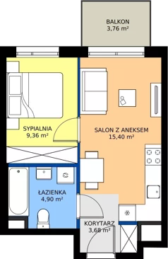 2 pokoje, mieszkanie 33,34 m², piętro 4, oferta nr D/19, Osiedle Urbino 4.2, Warszawa, Włochy, Raków, ul. Szybka
