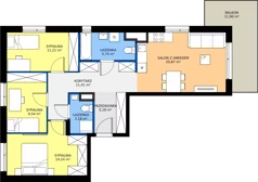 4 pokoje, mieszkanie 81,37 m², piętro 2, oferta nr D/12, Osiedle Urbino 4.2, Warszawa, Włochy, Raków, ul. Szybka