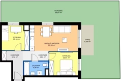 3 pokoje, mieszkanie 56,89 m², piętro 1, oferta nr D/32, Osiedle Urbino 4.2, Warszawa, Włochy, Raków, ul. Szybka