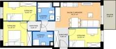 4 pokoje, mieszkanie 70,26 m², piętro 1, oferta nr D/5, Osiedle Urbino 4.2, Warszawa, Włochy, Raków, ul. Szybka