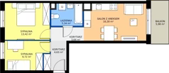 3 pokoje, mieszkanie 55,03 m², piętro 5, oferta nr D/54, Osiedle Urbino 4.2, Warszawa, Włochy, Raków, ul. Szybka