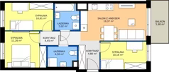 4 pokoje, mieszkanie 70,37 m², piętro 5, oferta nr D/21, Osiedle Urbino 4.2, Warszawa, Włochy, Raków, ul. Szybka