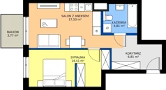 2 pokoje, mieszkanie 43,56 m², parter, oferta nr D/32, Bokserska 71 etap 2.3, Warszawa, Ursynów, Wyczółki, ul. Bokserska