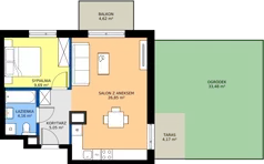 2 pokoje, mieszkanie 45,75 m², parter, oferta nr D/66, Bokserska 71 etap 2.3, Warszawa, Ursynów, Wyczółki, ul. Bokserska