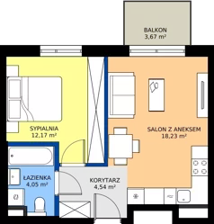 2 pokoje, mieszkanie 38,99 m², piętro 1, oferta nr D/69, Bokserska 71 etap 2.3, Warszawa, Ursynów, Wyczółki, ul. Bokserska
