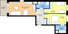 3 pokoje, mieszkanie 58,02 m², piętro 1, oferta nr D/5, Bokserska 71 etap 2.3, Warszawa, Ursynów, Wyczółki, ul. Bokserska