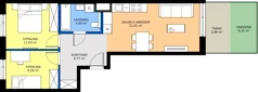 3 pokoje, mieszkanie 54,93 m², parter, oferta nr D/4, Bokserska 71 etap 2.3, Warszawa, Ursynów, Wyczółki, ul. Bokserska