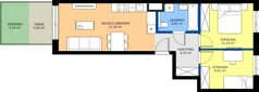 3 pokoje, mieszkanie 53,15 m², parter, oferta nr D/29, Bokserska 71 etap 2.3, Warszawa, Ursynów, Wyczółki, ul. Bokserska