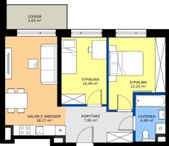 3 pokoje, mieszkanie 53,20 m², piętro 2, oferta nr A/207, Apartamenty Metro Wilanowska, Warszawa, Mokotów, Ksawerów, ul. Pejzażowa 26