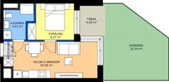 2 pokoje, mieszkanie 30,70 m², parter, oferta nr A/2, Apartamenty Metro Wilanowska, Warszawa, Mokotów, Ksawerów, ul. Pejzażowa 26