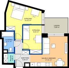 3 pokoje, mieszkanie 54,20 m², piętro 5, oferta nr A/172, Apartamenty Metro Wilanowska, Warszawa, Mokotów, Ksawerów, ul. Pejzażowa 26