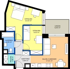 3 pokoje, mieszkanie 53,65 m², piętro 1, oferta nr A/148, Apartamenty Metro Wilanowska, Warszawa, Mokotów, Ksawerów, ul. Pejzażowa 26