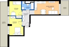 3 pokoje, mieszkanie 57,66 m², piętro 1, oferta nr A/117, Apartamenty Metro Wilanowska, Warszawa, Mokotów, Ksawerów, ul. Pejzażowa 26